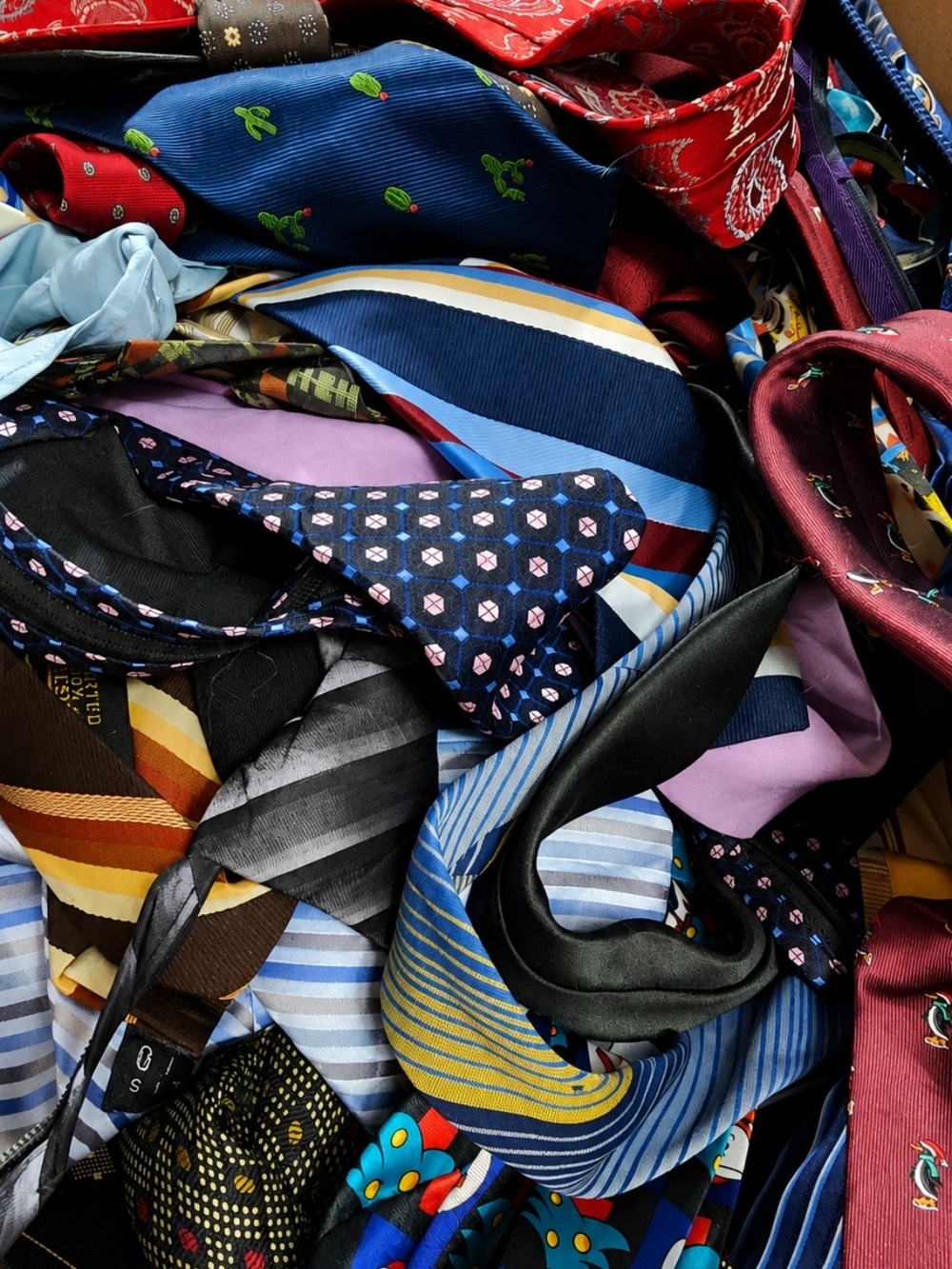 50 Pc Silk Tie Lot Vintage & Y2K | Craft, Upcycle & Repurpose Bundle